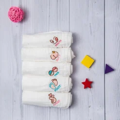 Wash Cloth Muslin Napkins Pack Of 5 Multipurpose White