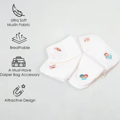 Wash Cloth Muslin Napkins Pack Of 5 Multipurpose White