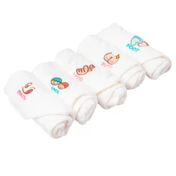 Wash Cloth Muslin Napkins Pack Of 5 Multipurpose White