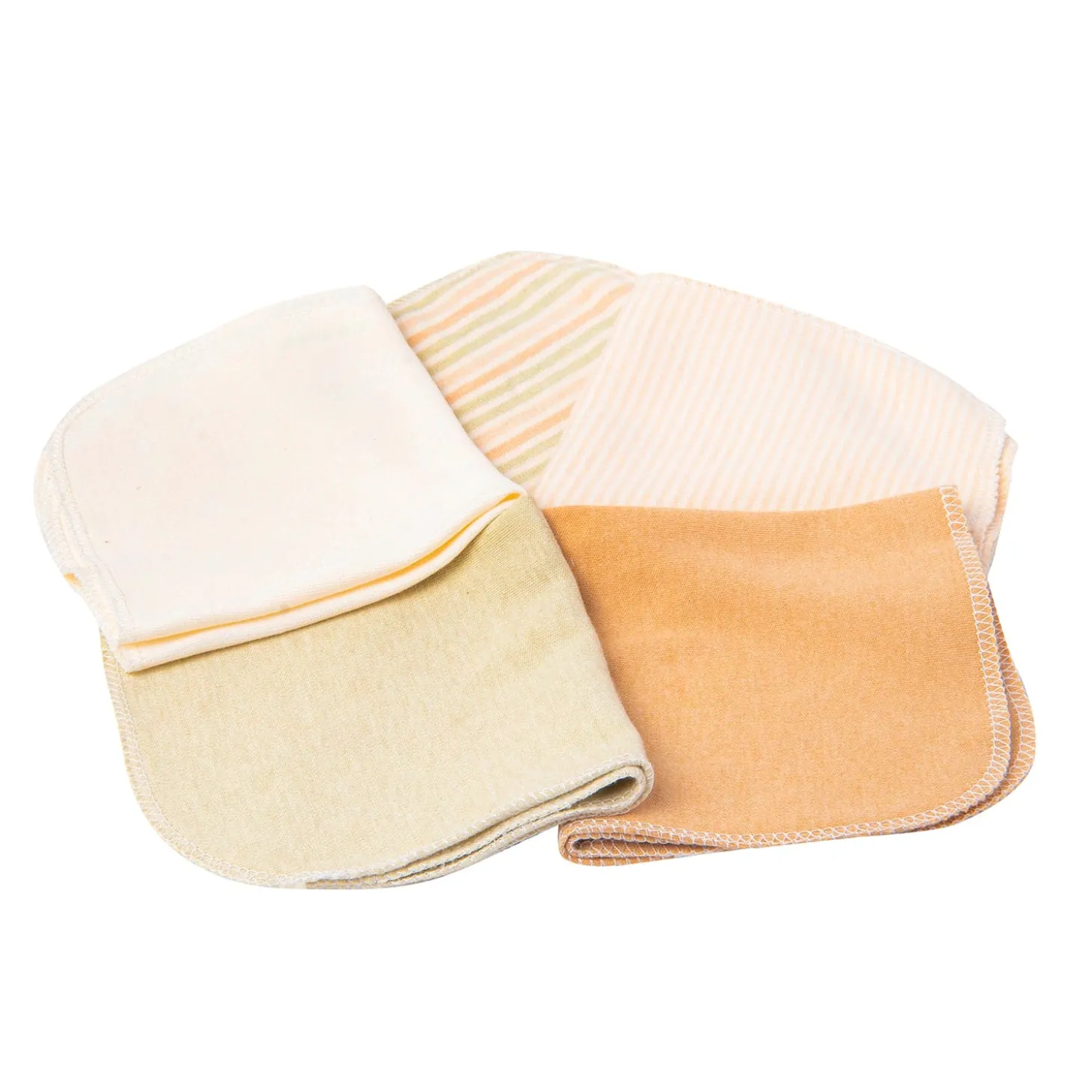 Wash Cloths Pack Of 5 Striped And Solid Multicolour