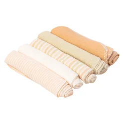 Wash Cloths Pack Of 5 Striped And Solid Multicolour
