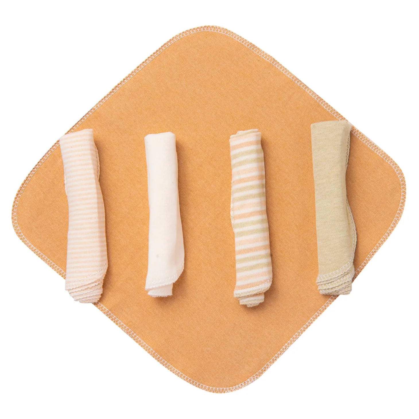 Wash Cloths Pack Of 5 Striped And Solid Multicolour