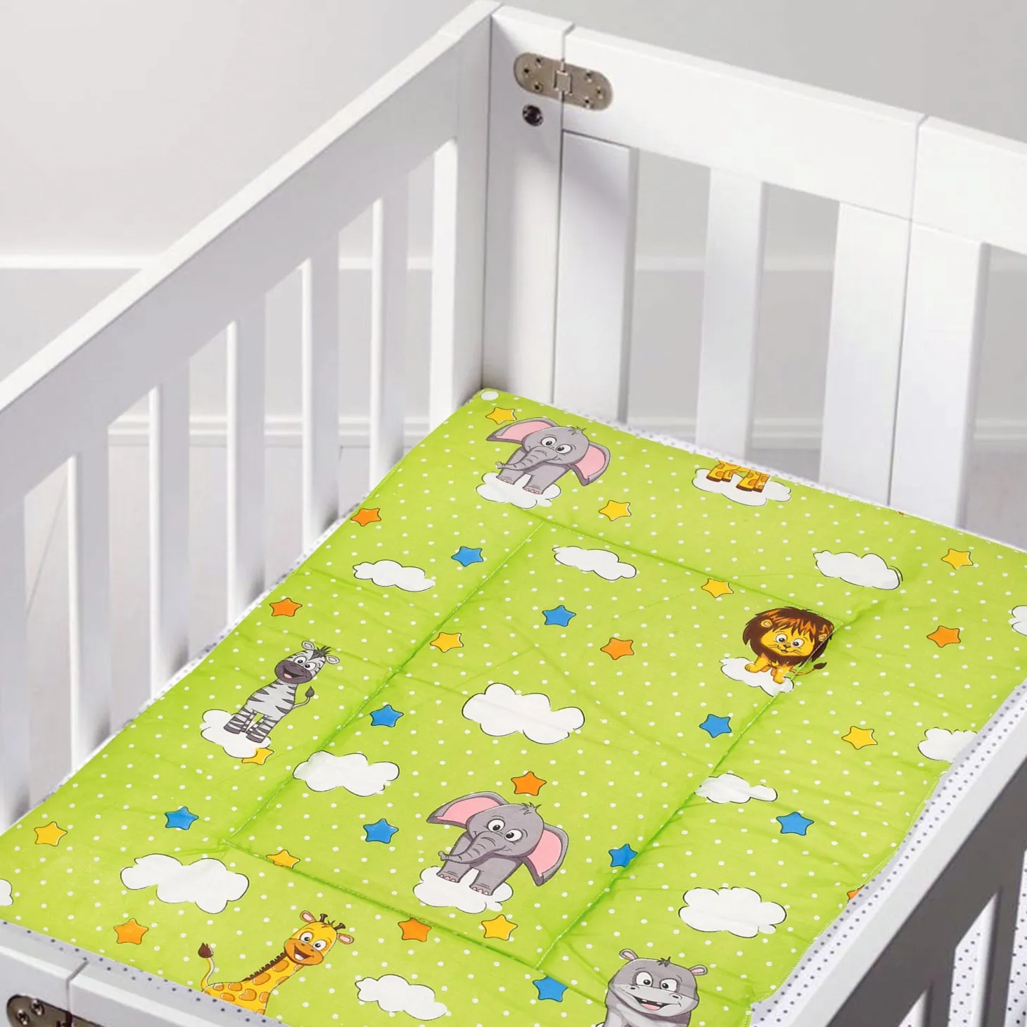 Waterproof Changing Sheet Set Fun In The Jungle Green