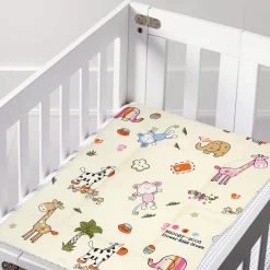 Waterproof Changing Sheet Set I Love Animals Cream