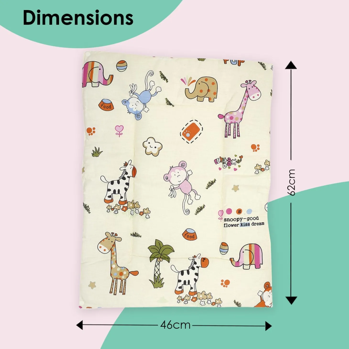 Waterproof Changing Sheet Set I Love Animals Cream