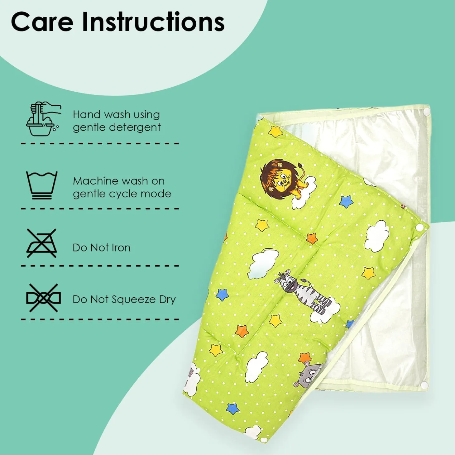 Waterproof Changing Sheet Set Fun In The Jungle Green