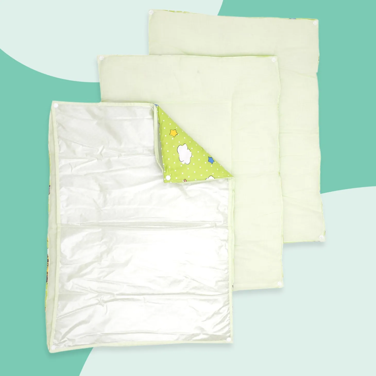 Waterproof Changing Sheet Set Fun In The Jungle Green