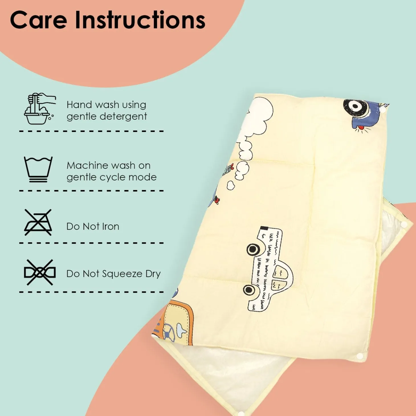 Waterproof Changing Sheet Set Vintage Ride Yellow