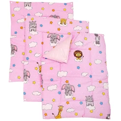 Waterproof Changing Sheet Set Flying Animals Pink