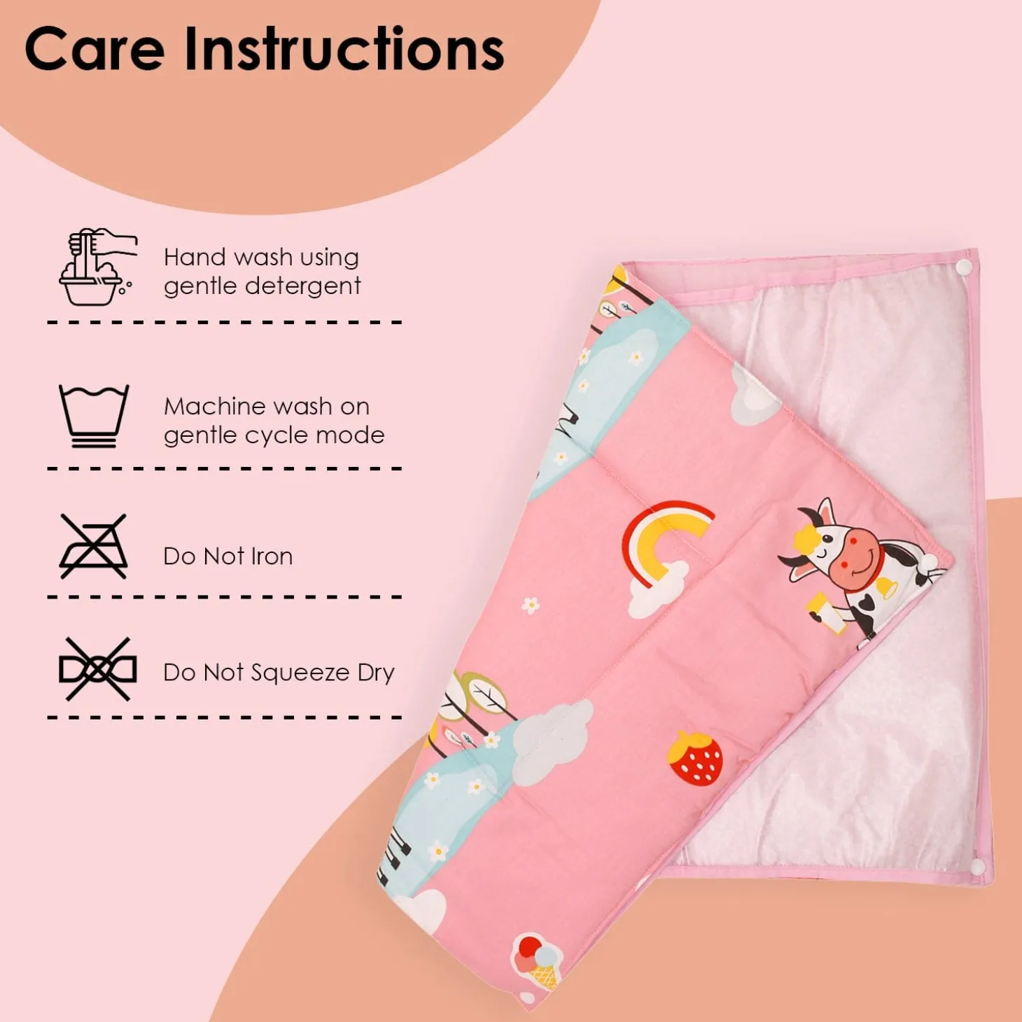 Waterproof Changing Sheet Set Milkaholic Peach
