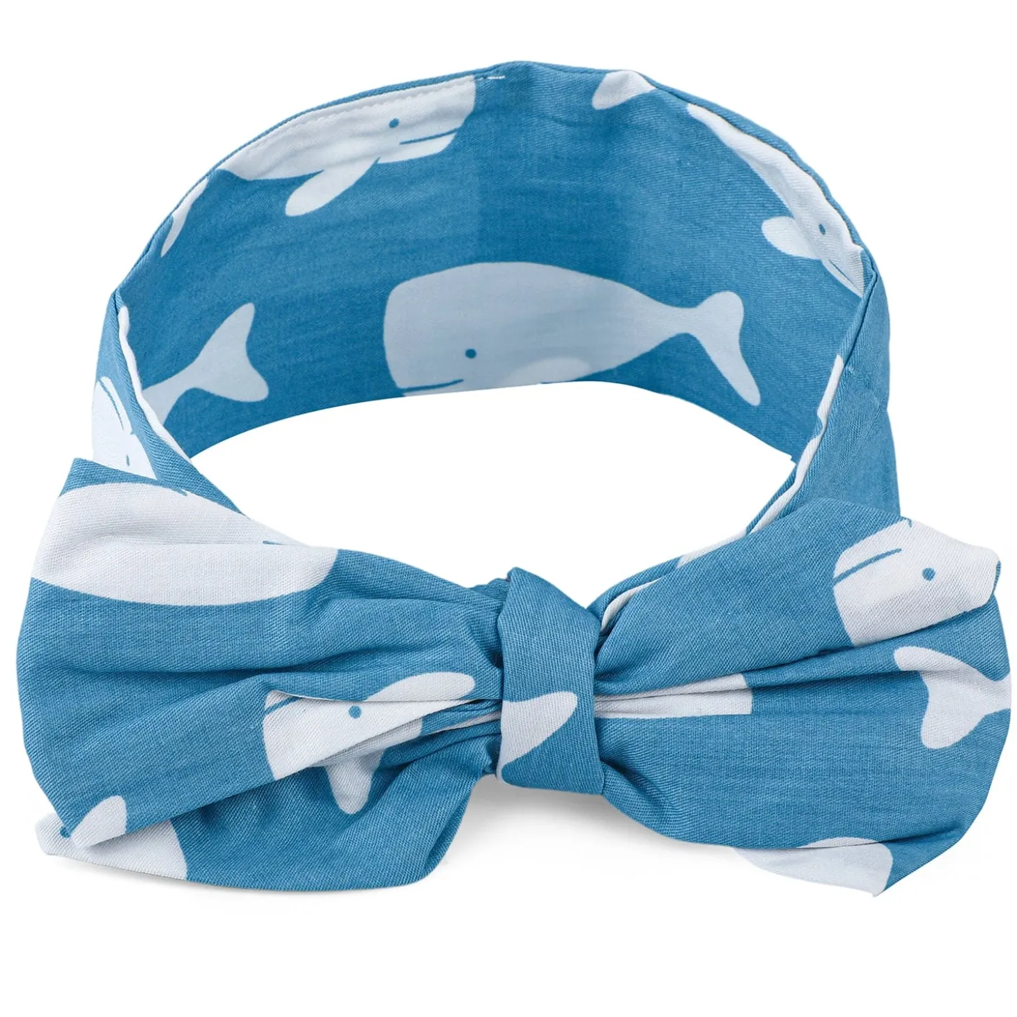 Whale Bow Knot Headband - Blue