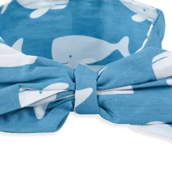 Whale Bow Knot Headband - Blue
