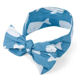 Whale Bow Knot Headband - Blue