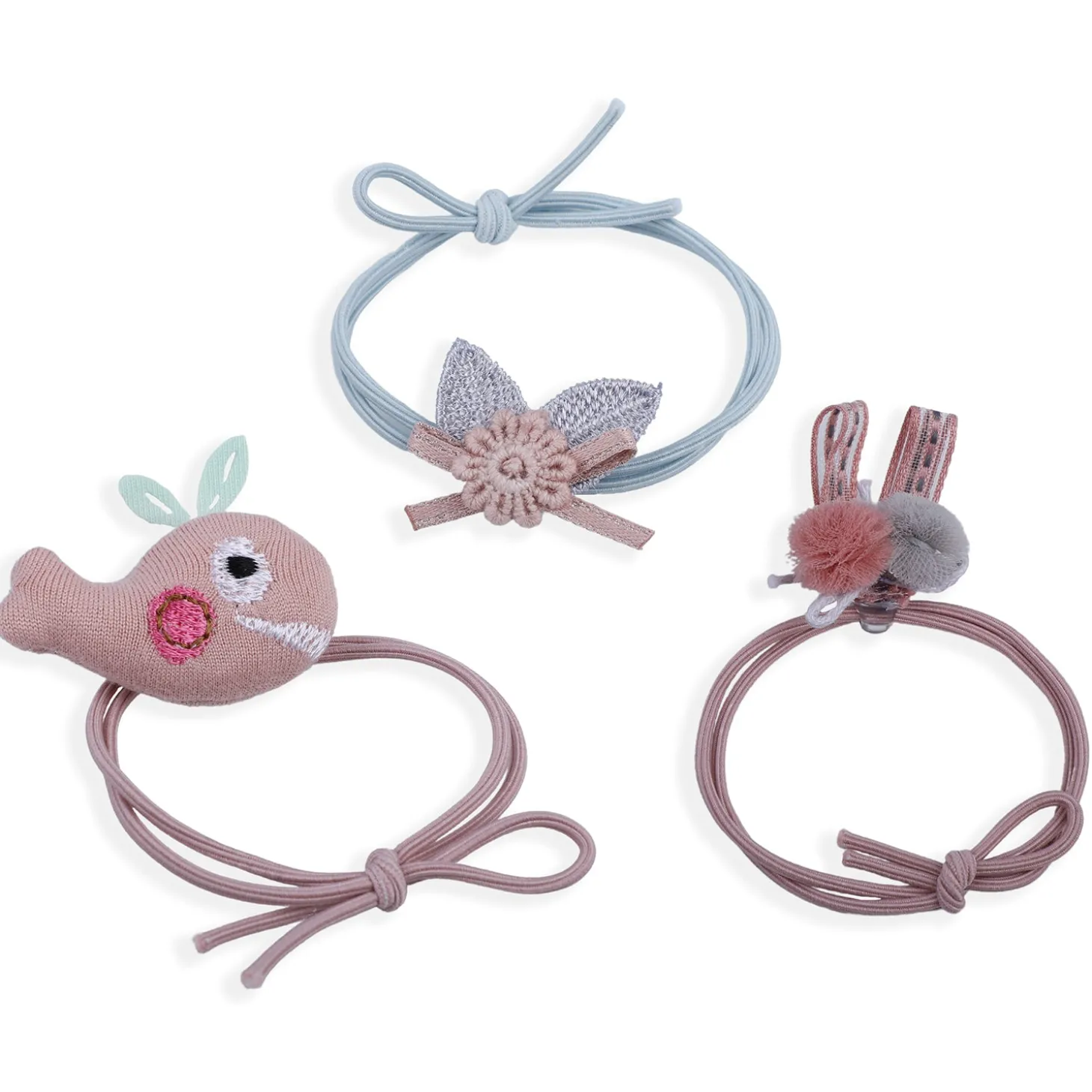 Whale Rubber Bands Hair Accessories 3 Pcs - Pink