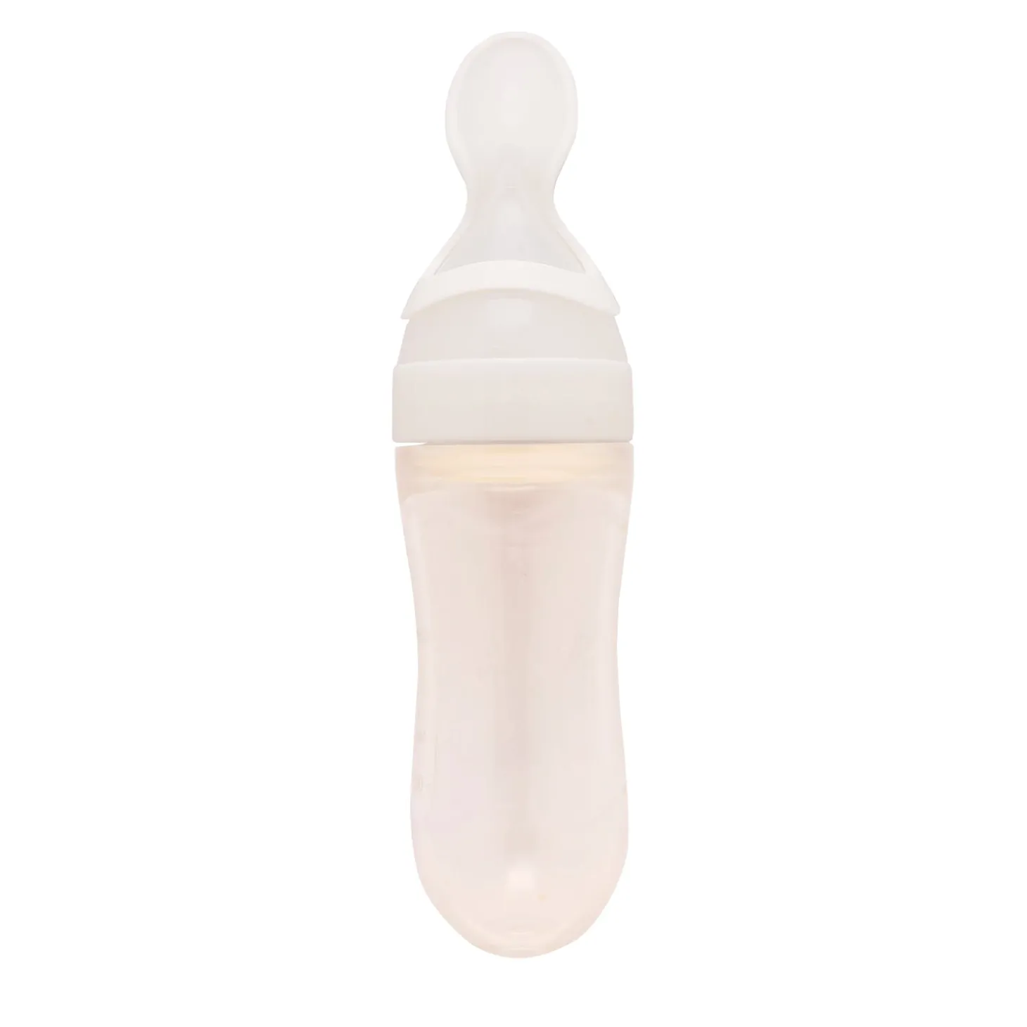 White 90 Ml Squeeze Bottle Feeder With Dispensing Spoon