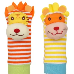 Wild Cats Yellow And Orange Set of 2 Socks Rattle