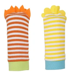 Wild Cats Yellow And Orange Set of 2 Socks Rattle