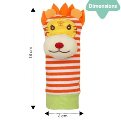 Wild Cats Yellow And Orange Set of 2 Socks Rattle