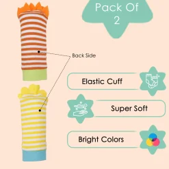 Wild Cats Yellow And Orange Set of 2 Socks Rattle
