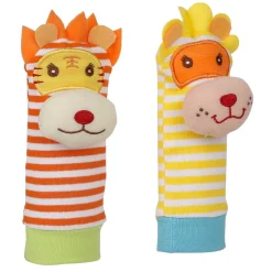 Wild Cats Yellow And Orange Set of 2 Socks Rattle