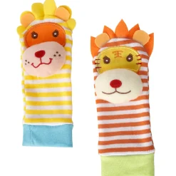 Wild Cats Yellow And Orange Set of 2 Socks Rattle
