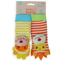 Wild Cats Yellow And Orange Set of 2 Socks Rattle