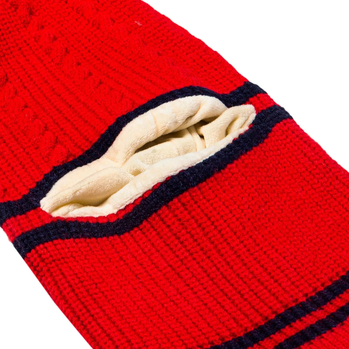 Winter Monkey Cap Woollen Hat Pom Pom Red