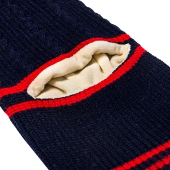 Winter Monkey Cap Woollen Hat Pom Pom Navy Blue