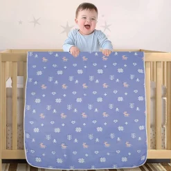 Winter Wonderland Dark Blue Embossed Baby XL Muslin Blanket