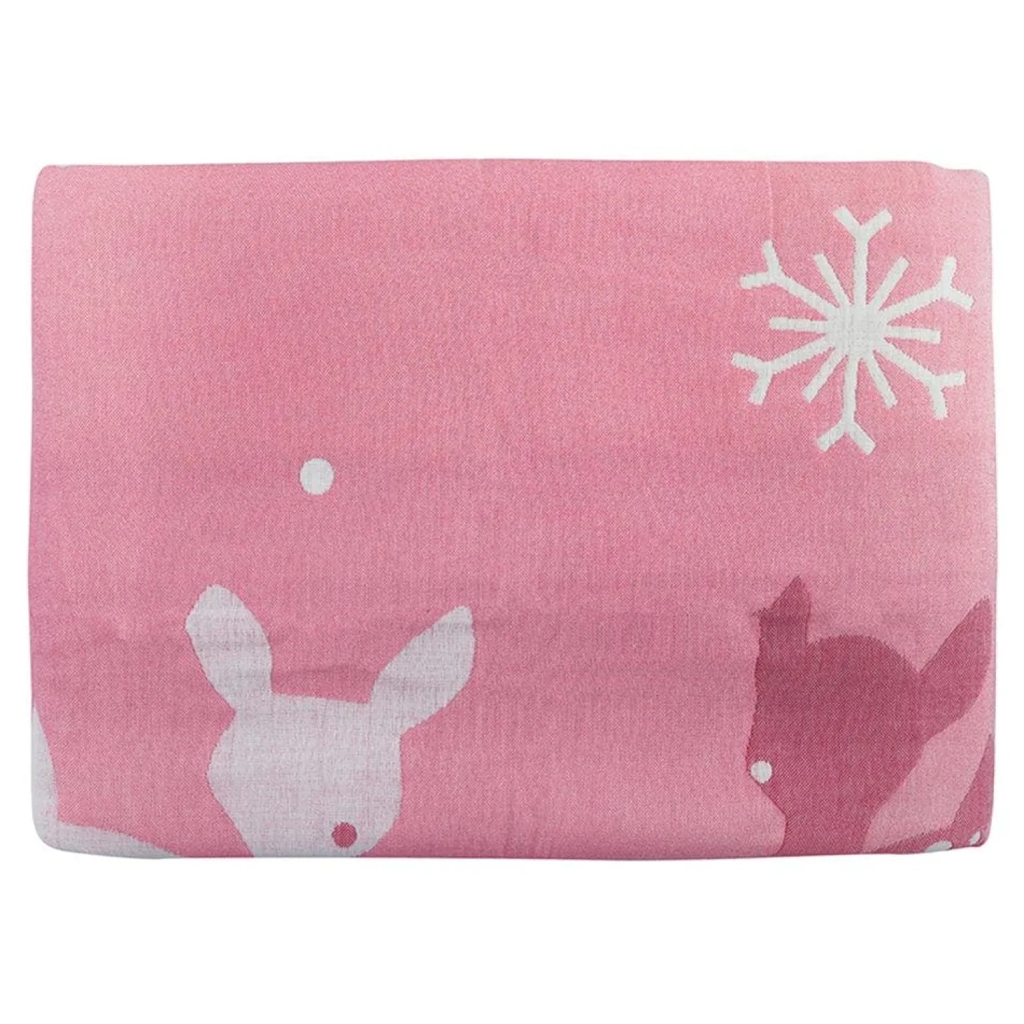 Winter Wonderland Pink Embossed Baby Large Muslin Blanket