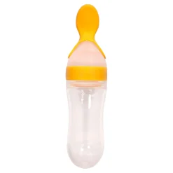 Yellow 90 Ml Squeeze Bottle Feeder With Dispensing Spoon