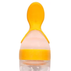 Yellow 90 Ml Squeeze Bottle Feeder With Dispensing Spoon