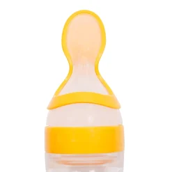 Yellow 90 Ml Squeeze Bottle Feeder With Dispensing Spoon