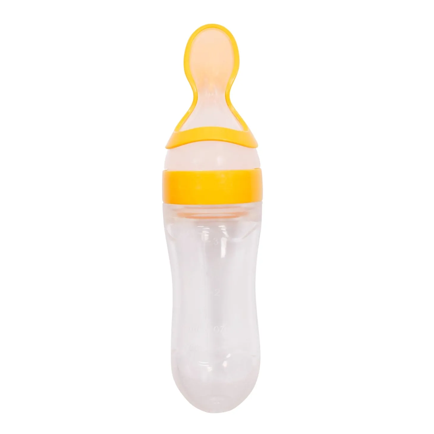 Yellow 90 Ml Squeeze Bottle Feeder With Dispensing Spoon