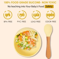 Yellow Silicon Bowl And Spoon Set