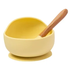 Yellow Silicon Bowl And Spoon Set